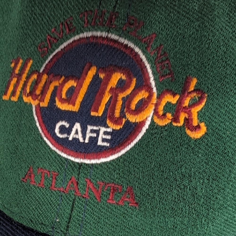 Vintage 90's Hard Rock Cafe "Atlanta" Adj Hat Spellout Embroidery Tricolors!!!!! - Picture 3 of 14